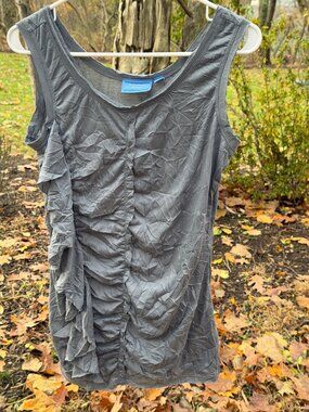 Simply Vera Vera Wang Gray Ruffle Sleeveless Top